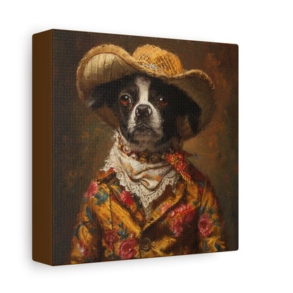 Rat Terrier in Rodeo Outfit - Matte Canvas, Stretched, 1.25"