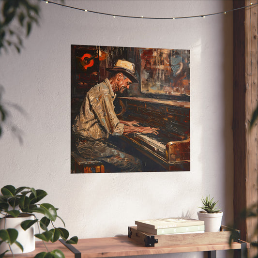 Matte Vertical Posters - Honky Tonk Piano Player