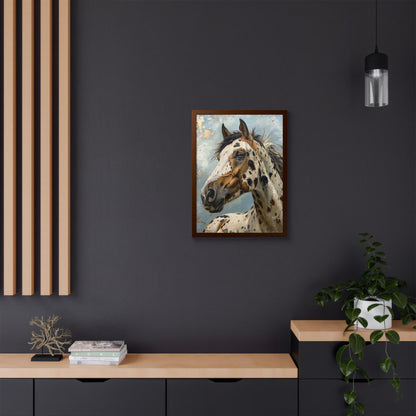 Appaloosa Horse Framed Poster - Rustic Equestrian Wall Art