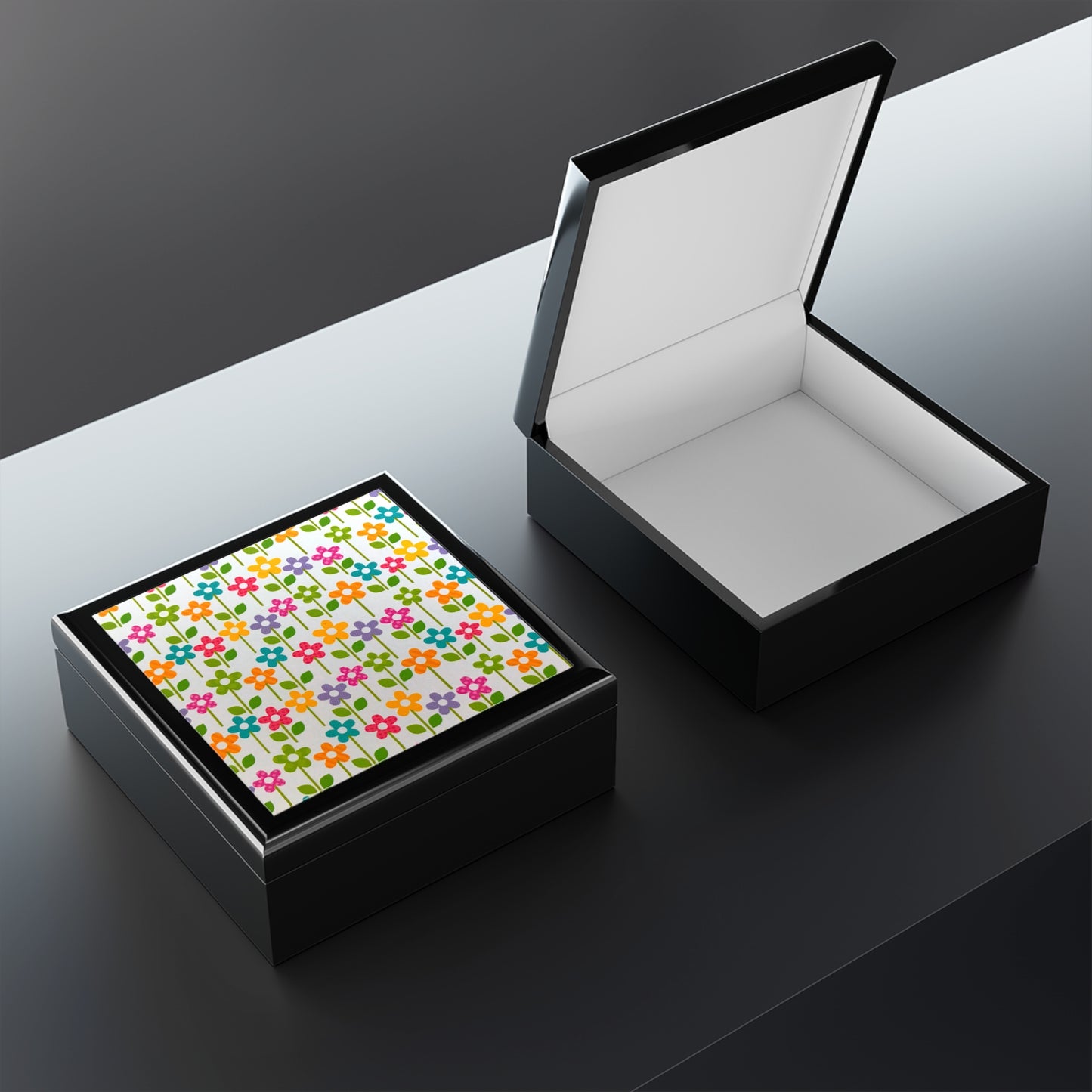 Jewelry Box/ Keepsake Box Colorful Flowers - Lacquer Box boxes