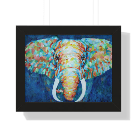 Colorful Elephant - Framed Horizontal Poster Black frame