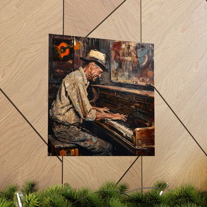 Matte Vertical Posters - Honky Tonk Piano Player