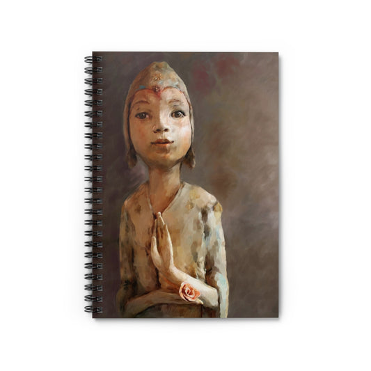 Prayerful Girl Art Notebook — Spiral Ruled Journal for Reflection & Creative Writing
