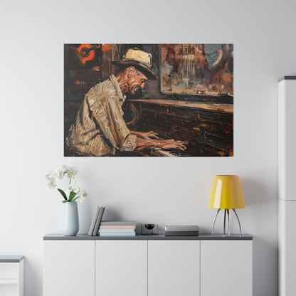 Matte Canvas, Stretched, 0.75" - Honky Tonk Piano Player