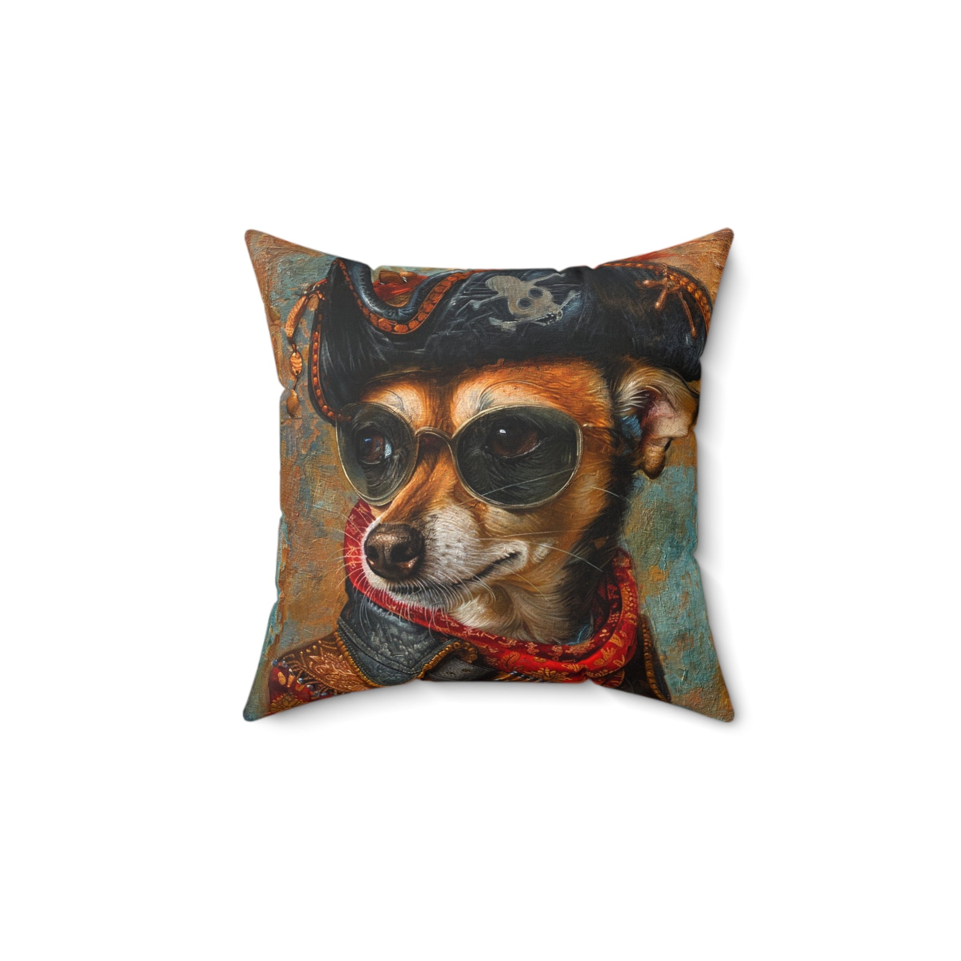 Spun Polyester Square Pillow - Rat Cha Buccaneer