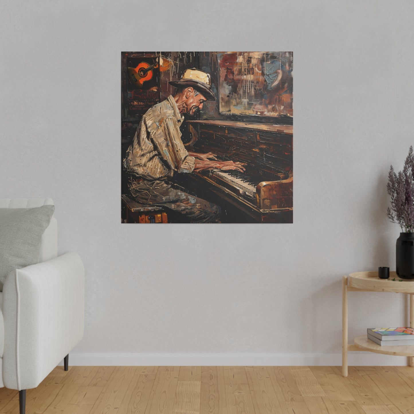 Matte Canvas, Stretched, 0.75" - Honky Tonk Piano Player