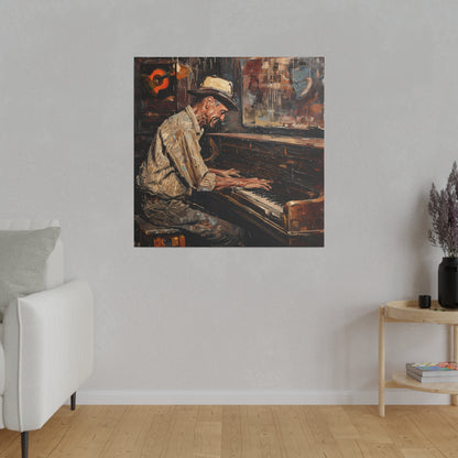 Matte Canvas, Stretched, 0.75" - Honky Tonk Piano Player