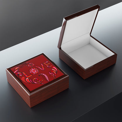 Jewelry Box - Boho Love Lacquered Keepsake Box interior