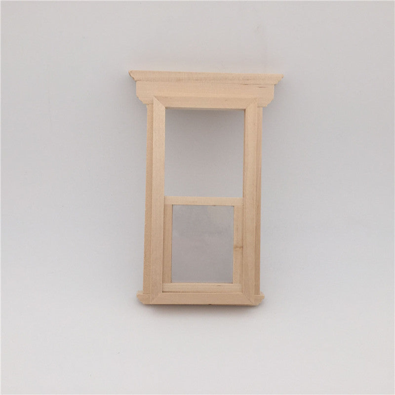 Flat Top Two Lattice Sliding Window - 1/12 Scale Dollhouse Accessories  window down