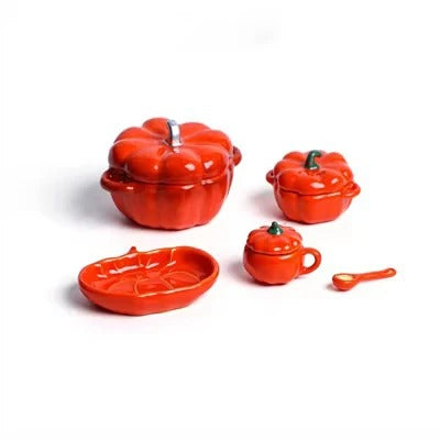  Staub Miniature Alloy Cook Set - 1/6 Scale Miniatures red