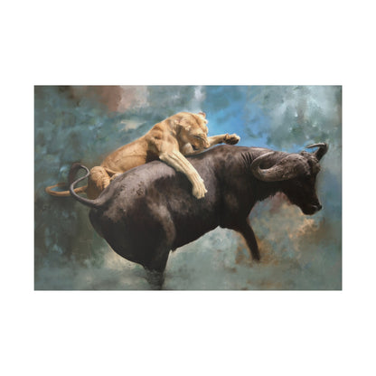 Wildlife Print - The Hunt, Matte Museum Wrap Canvas, Stretched