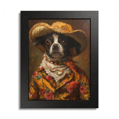 Framed Poster — Rat Terrier in Rodeo Outfit