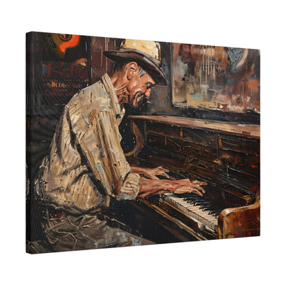 Matte Canvas, Stretched, 0.75" - Honky Tonk Piano Player