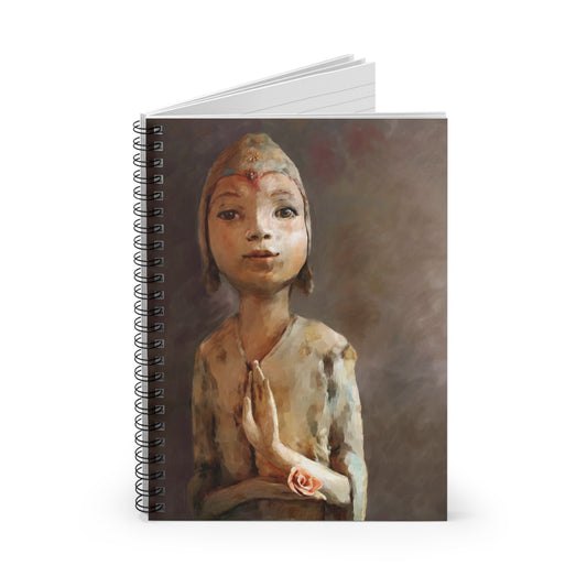 Prayerful Girl Art Notebook — Spiral Ruled Journal for Reflection & Creative Writing