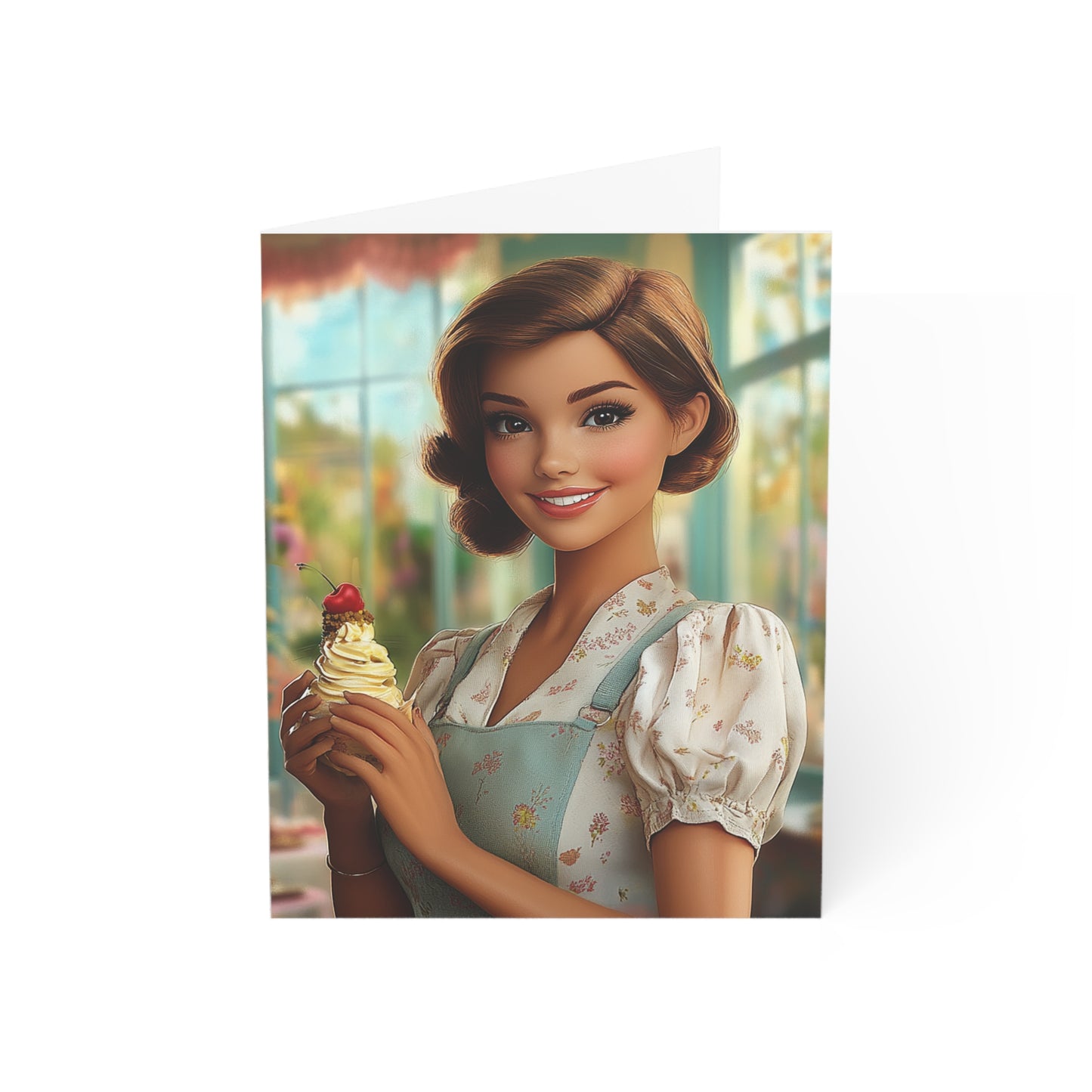 Ice Cream Parlor Gal - Greeting Cards (1, 10, 30, and 50pcs)