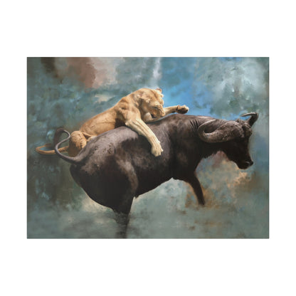 Wildlife Print - The Hunt, Matte Museum Wrap Canvas, Stretched