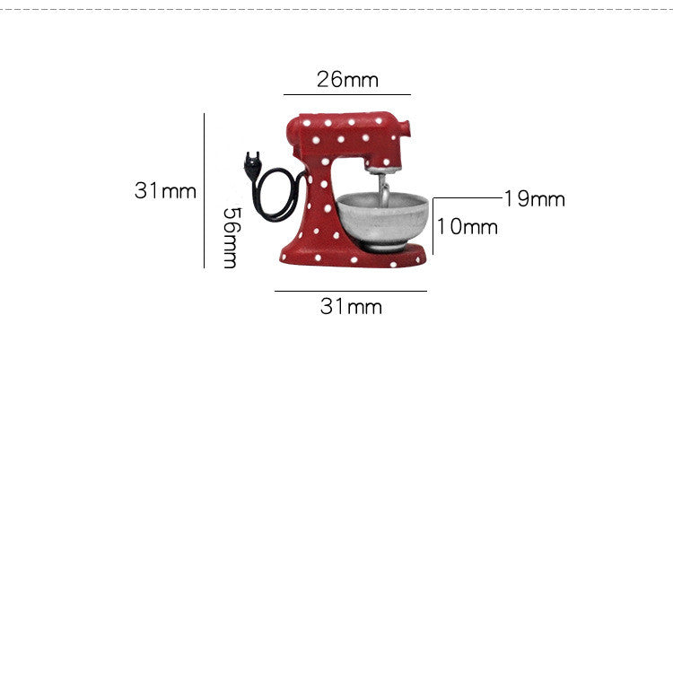 Red Mini Mixer - Dollhouse Kitchen Accessories size