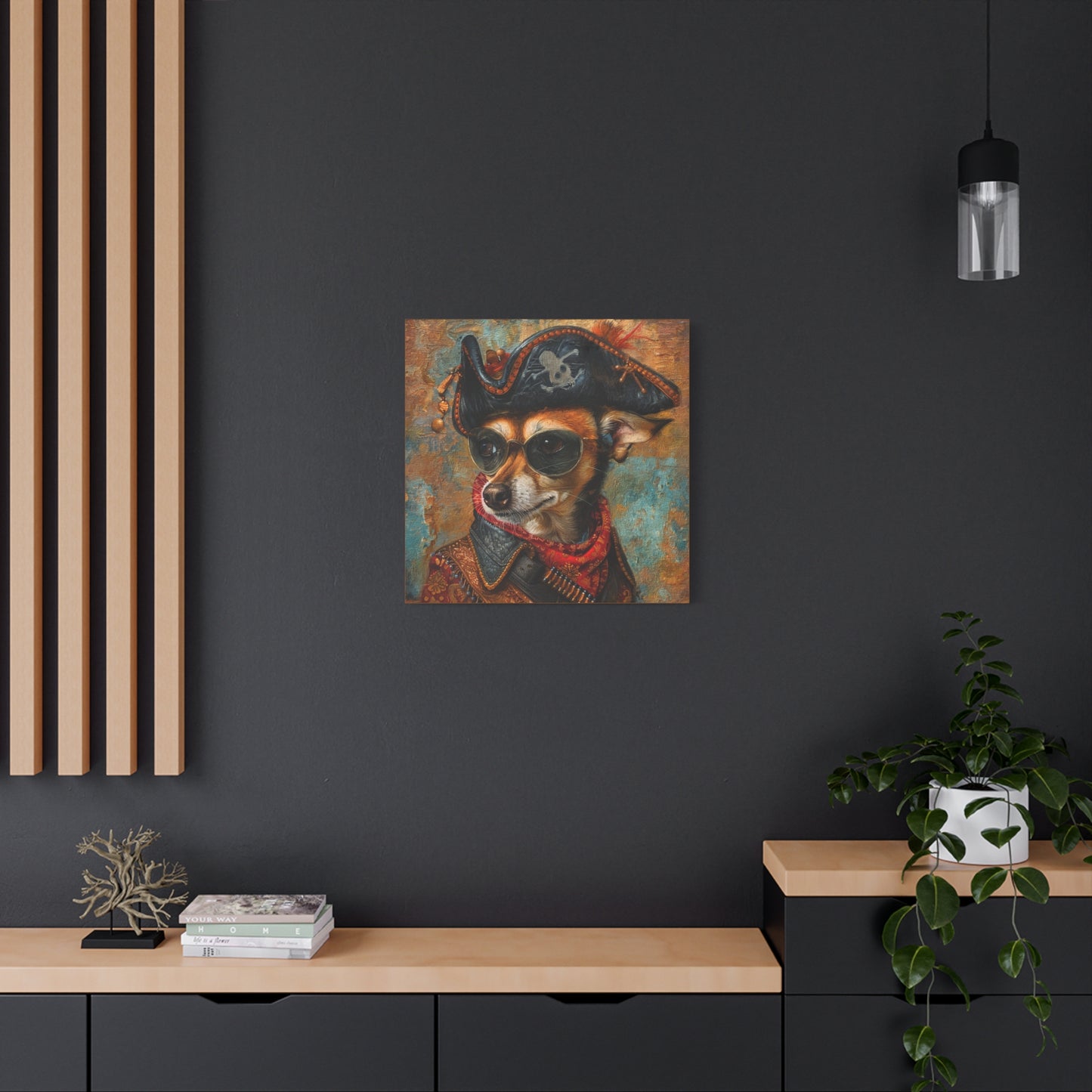 Pirate Dog Matte Canvas Wall Art — Stretched 1.25"