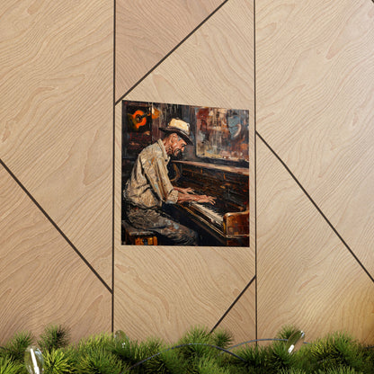 Matte Vertical Posters - Honky Tonk Piano Player