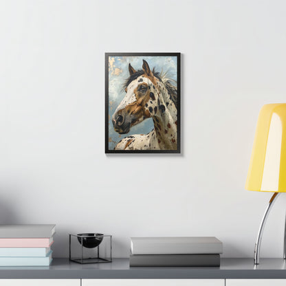 Appaloosa Horse Framed Poster - Rustic Equestrian Wall Art