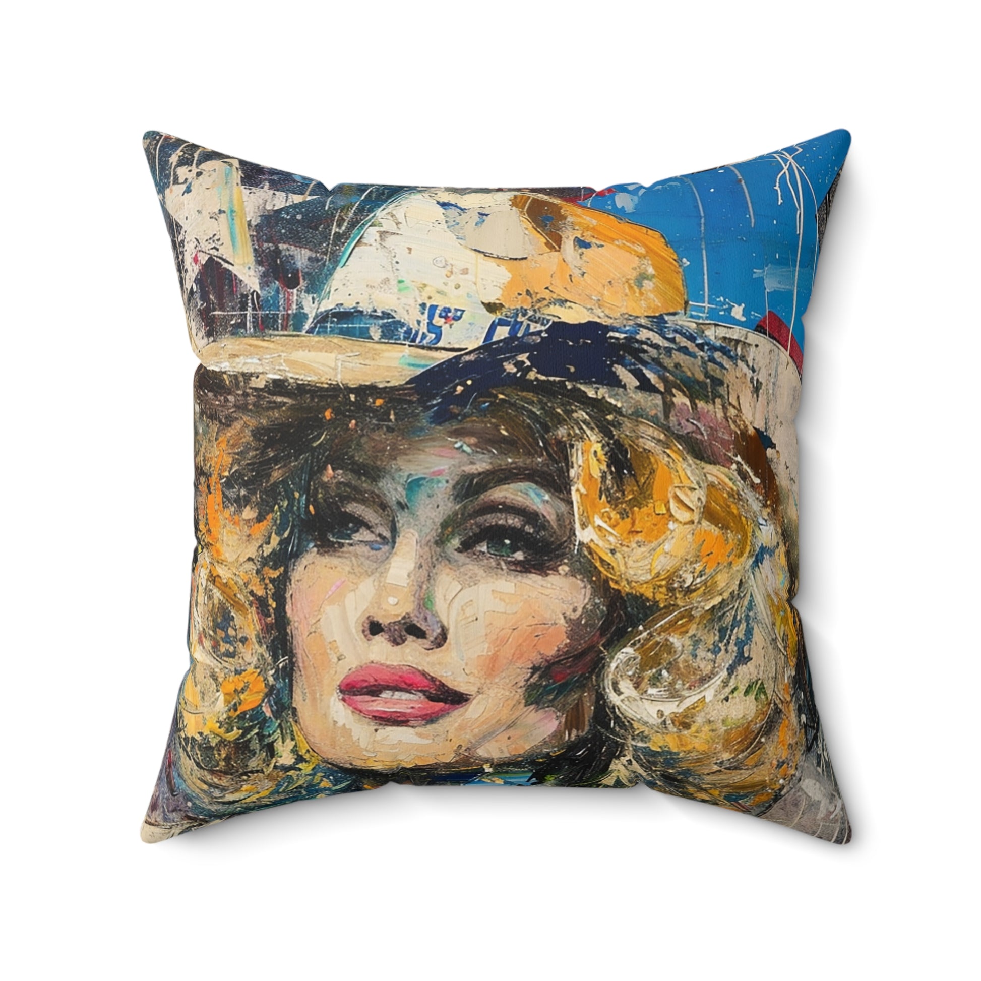Spun Polyester Square Pillow - Country Queen 18x18 front
