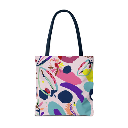 Colorful Circles Canvas Tote Bag - Heavy Duty Fine Art Shoulder Bag
