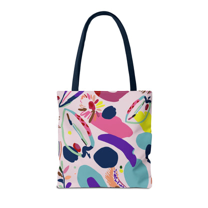 Colorful Circles Canvas Tote Bag - Heavy Duty Fine Art Shoulder Bag
