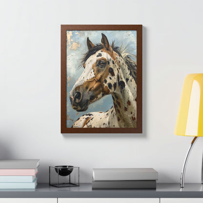 Appaloosa Horse Framed Poster - Rustic Equestrian Wall Art