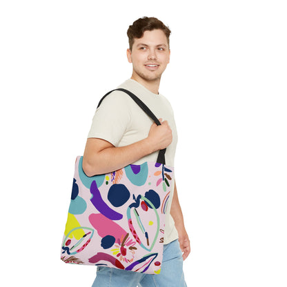 Colorful Circles Canvas Tote Bag - Heavy Duty Fine Art Shoulder Bag