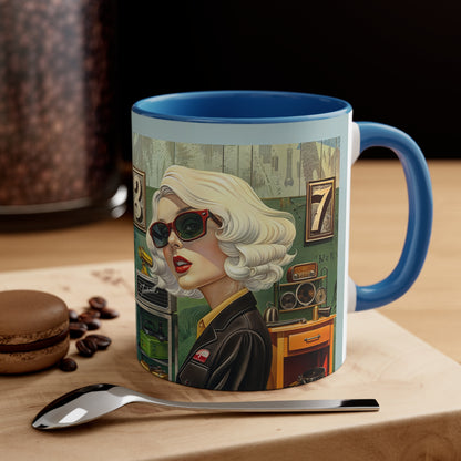 Accent Coffee Mug, 11oz - Tool Time Blonde blue in situ