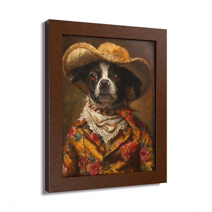 Framed Poster — Rat Terrier in Rodeo Outfit
