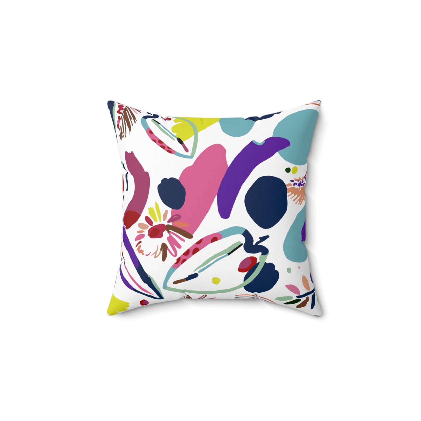 Spun Polyester Square Pillow with Zipper - Abstract Design