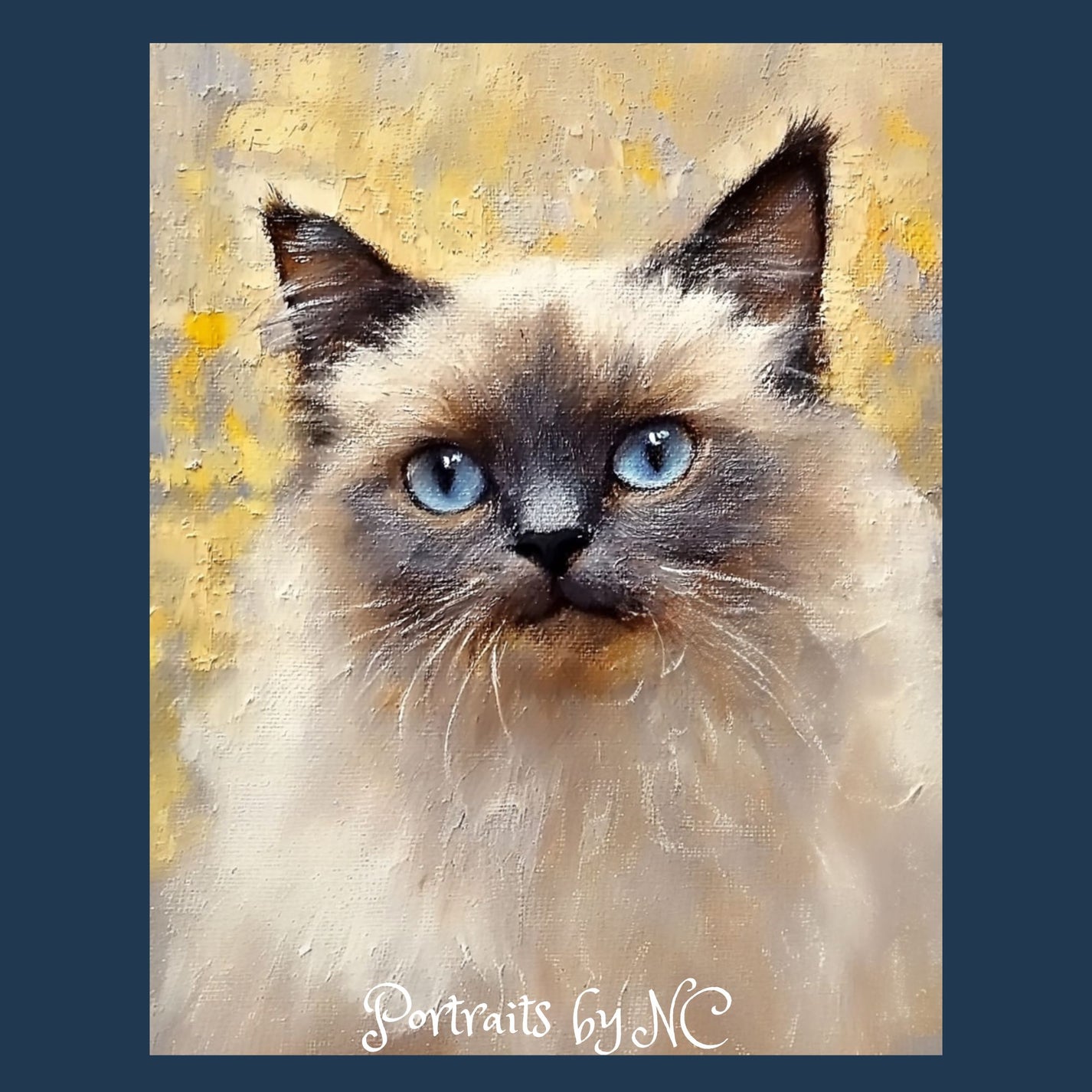 The BlueEyed Prince Custom Painted Persian Cat Portrait Portraits