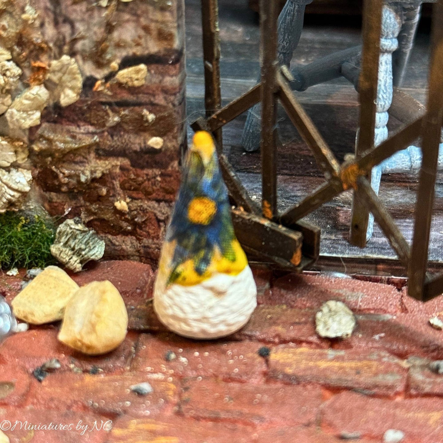 GARDEN GNOME WITH YELLOW HAT FOR DOLLHOUSE