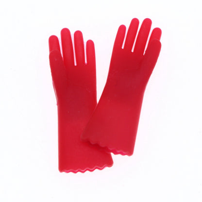 1:12 Scale Miniature Dollhouse Cleaning Gloves | Dollhouse Kitchen Accessories -red gloves