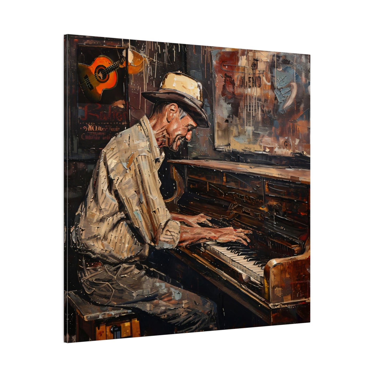 Matte Canvas, Stretched, 0.75" - Honky Tonk Piano Player