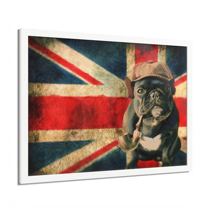 British Bulldog Art Print — Framed Vintage Union Jack Poster