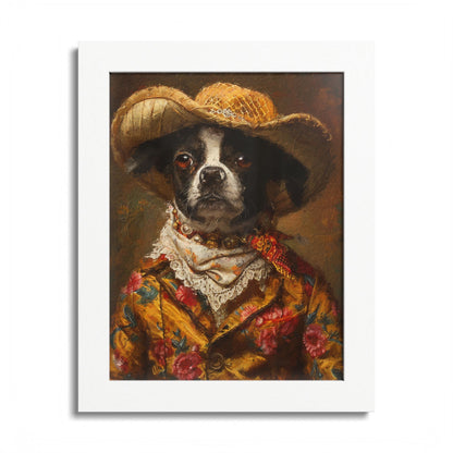 Framed Poster — Rat Terrier in Rodeo Outfit