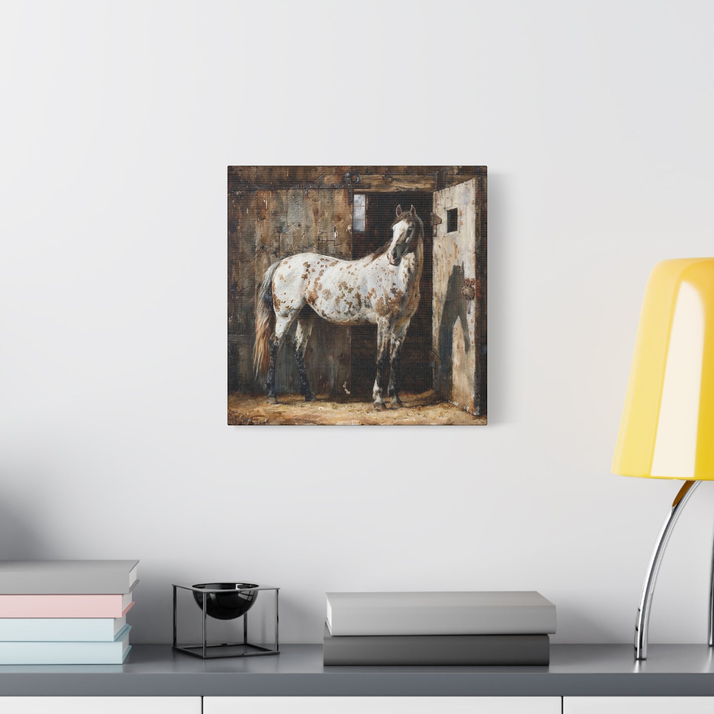 Appaloosa Horse Canvas Wall Art — Rustic Equestrian Stretched Matte Print