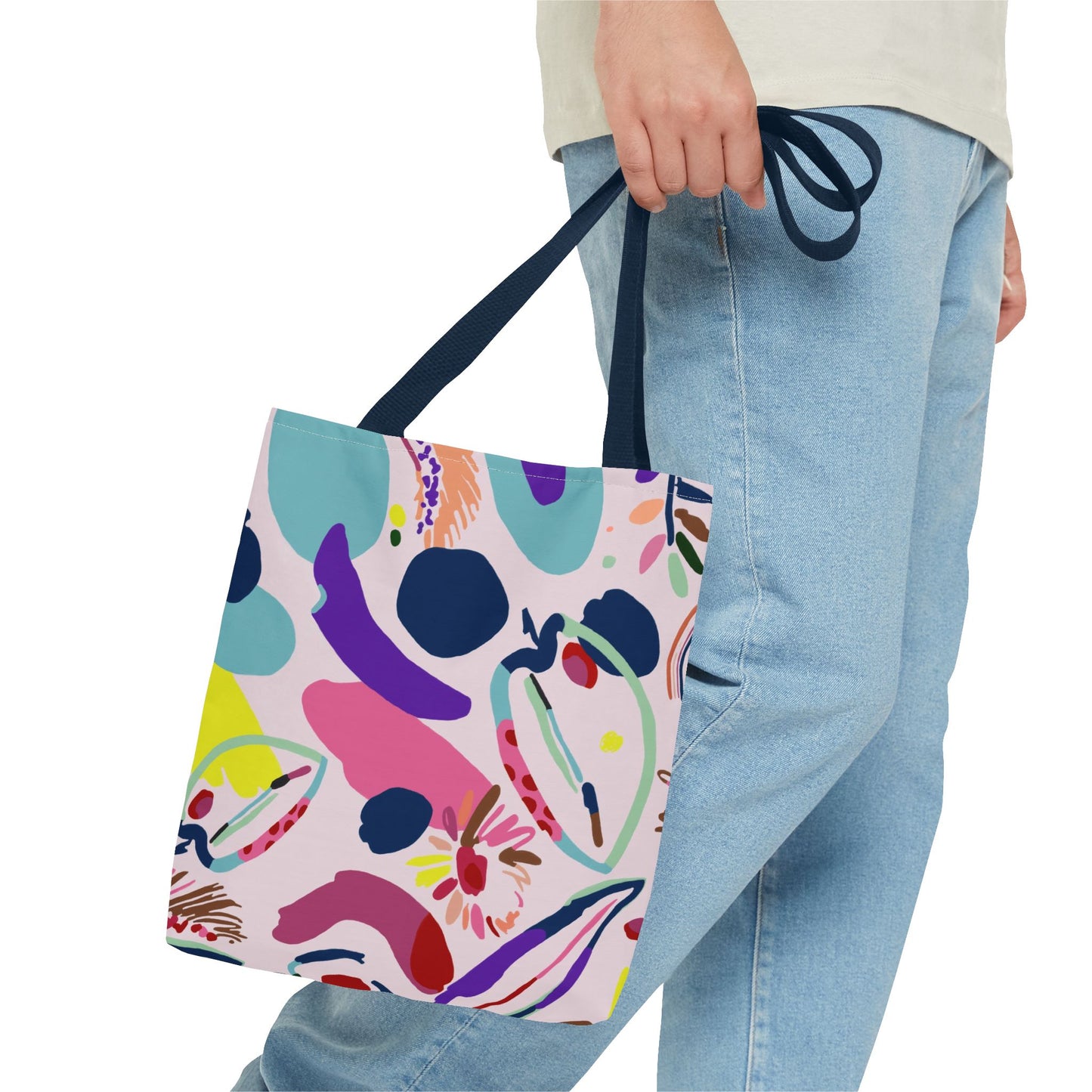 Colorful Circles Canvas Tote Bag - Heavy Duty Fine Art Shoulder Bag