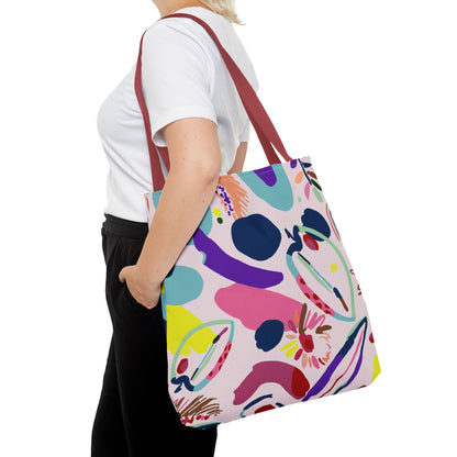 Colorful Circles Canvas Tote Bag - Heavy Duty Fine Art Shoulder Bag