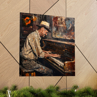 Matte Vertical Posters - Honky Tonk Piano Player