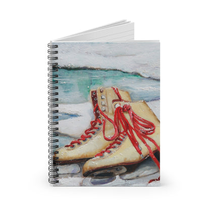 Ice Skates Spiral Notebook — Vintage Figure Skate Art Ruled Journal