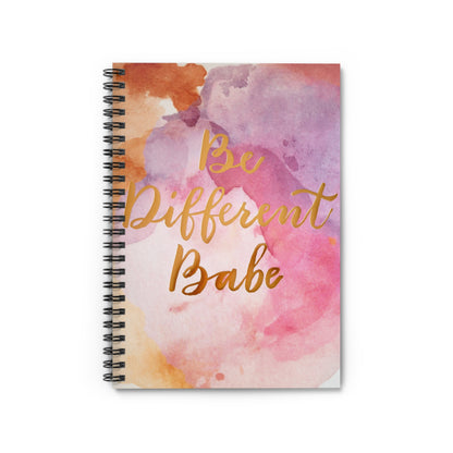 Be Different Babe Spiral Notebook — Watercolor Inspirational Journal (Ruled)