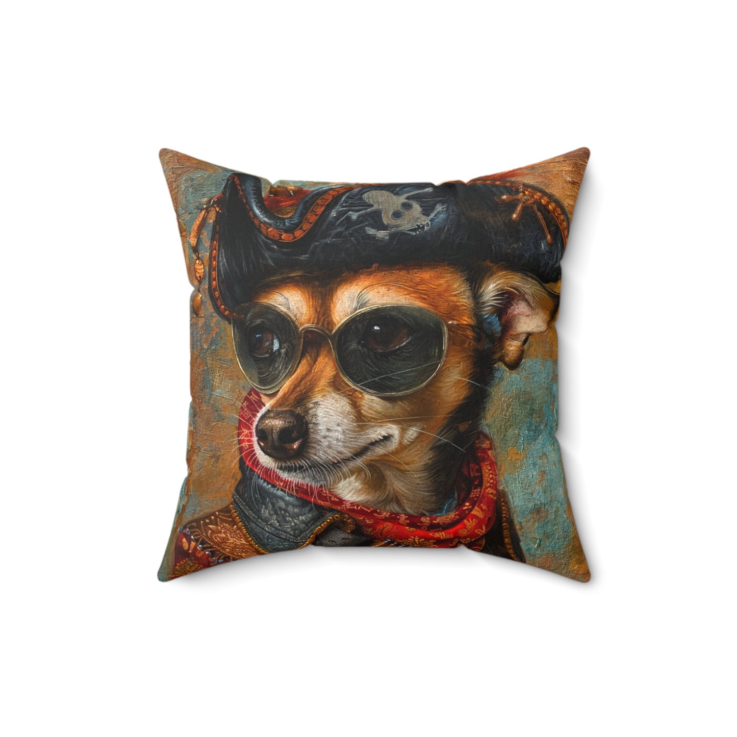 Spun Polyester Square Pillow - Rat Cha Buccaneer