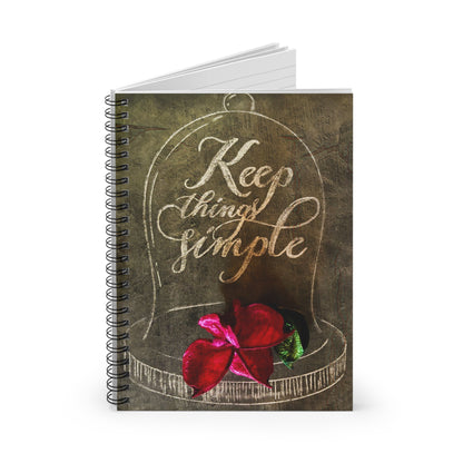 Keep Things Simple Spiral Notebook — Floral Bell Jar Ruled Journal