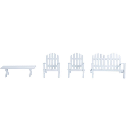 Dollhouse Park Table And Chairs  white set