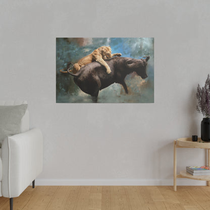 Wildlife Print - Die Jagd, matte Leinwand, gestreckt