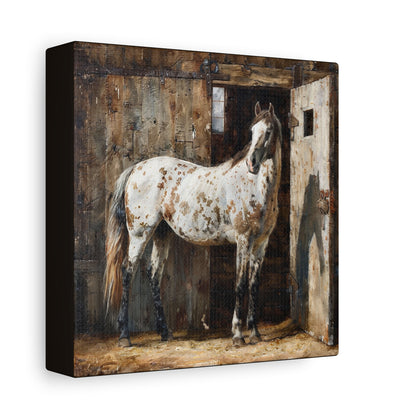 Appaloosa Horse Canvas Wall Art — Rustic Equestrian Stretched Matte Print