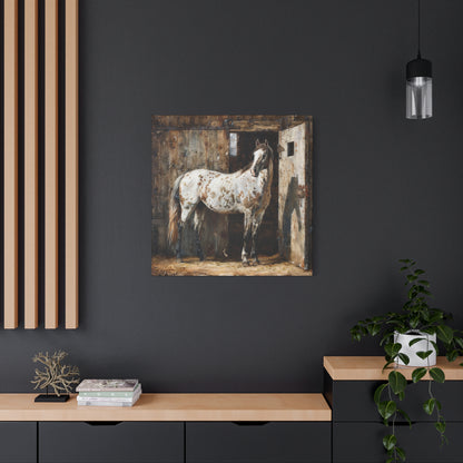 Appaloosa Horse Canvas Wall Art — Rustic Equestrian Stretched Matte Print